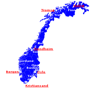 Karte von Norwegen