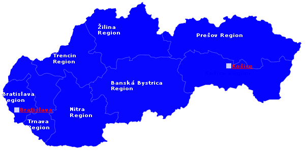 Karte der Slowakischen Republik